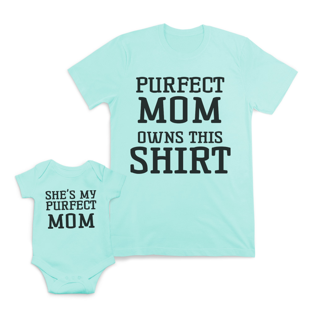 Mom and Baby Matching Outfits She Is My Perfect Mom Owns This Shirt Knit Cotton - Picture 7 of 9