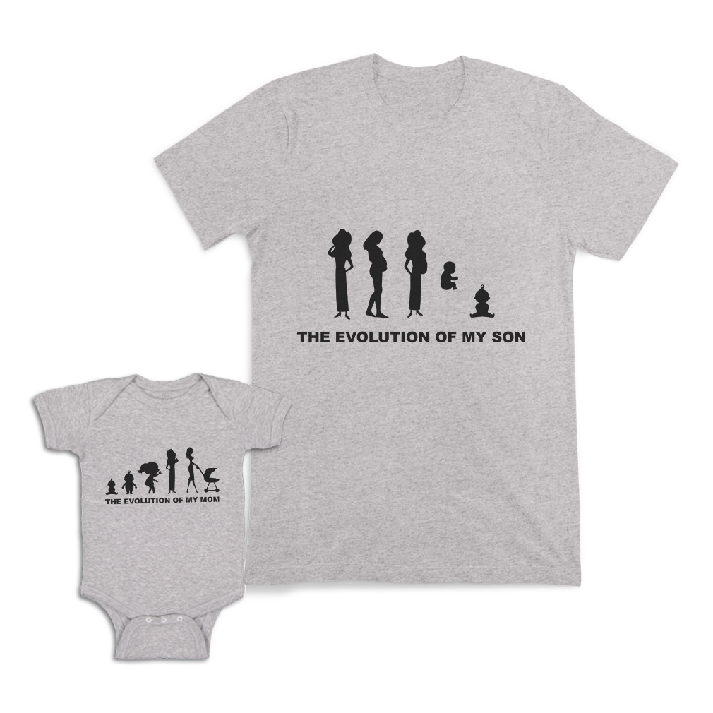 Mom and Baby Matching Outfits Evolution of My Mom Girl Women Son Pregnant Lady