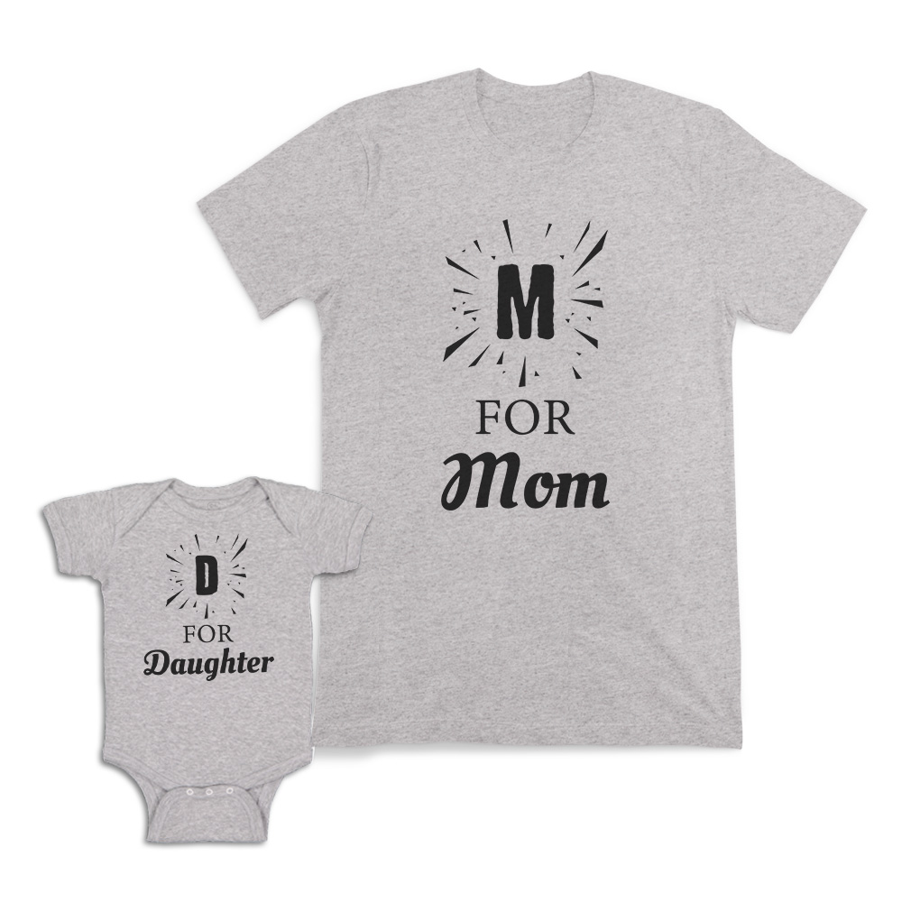Mom Mom and Baby Matching Outfits M for Mom D for Daughter Cotton Match Clothes - Picture 9 of 9