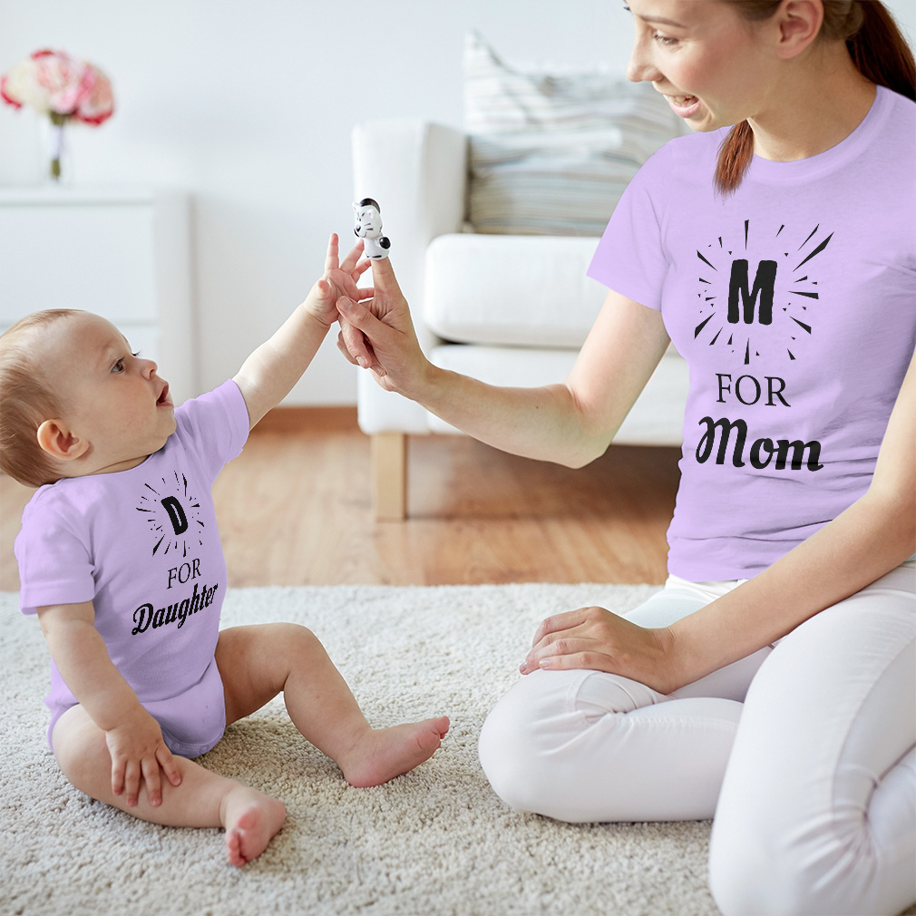 Mom Mom and Baby Matching Outfits M for Mom D for Daughter Cotton Match Clothes - Picture 4 of 9