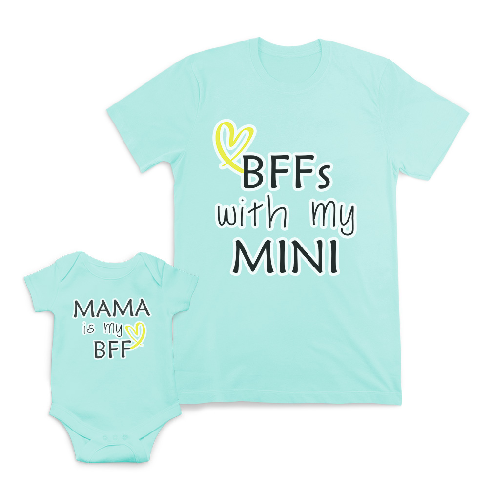 Mom and Baby Matching Outfits Mama Best Friends Forever with My Mini Heart Mom - Picture 7 of 9
