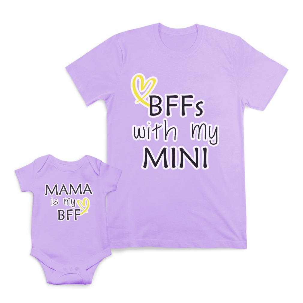 Mom and Baby Matching Outfits Mama Best Friends Forever with My Mini Heart Mom - Picture 8 of 9