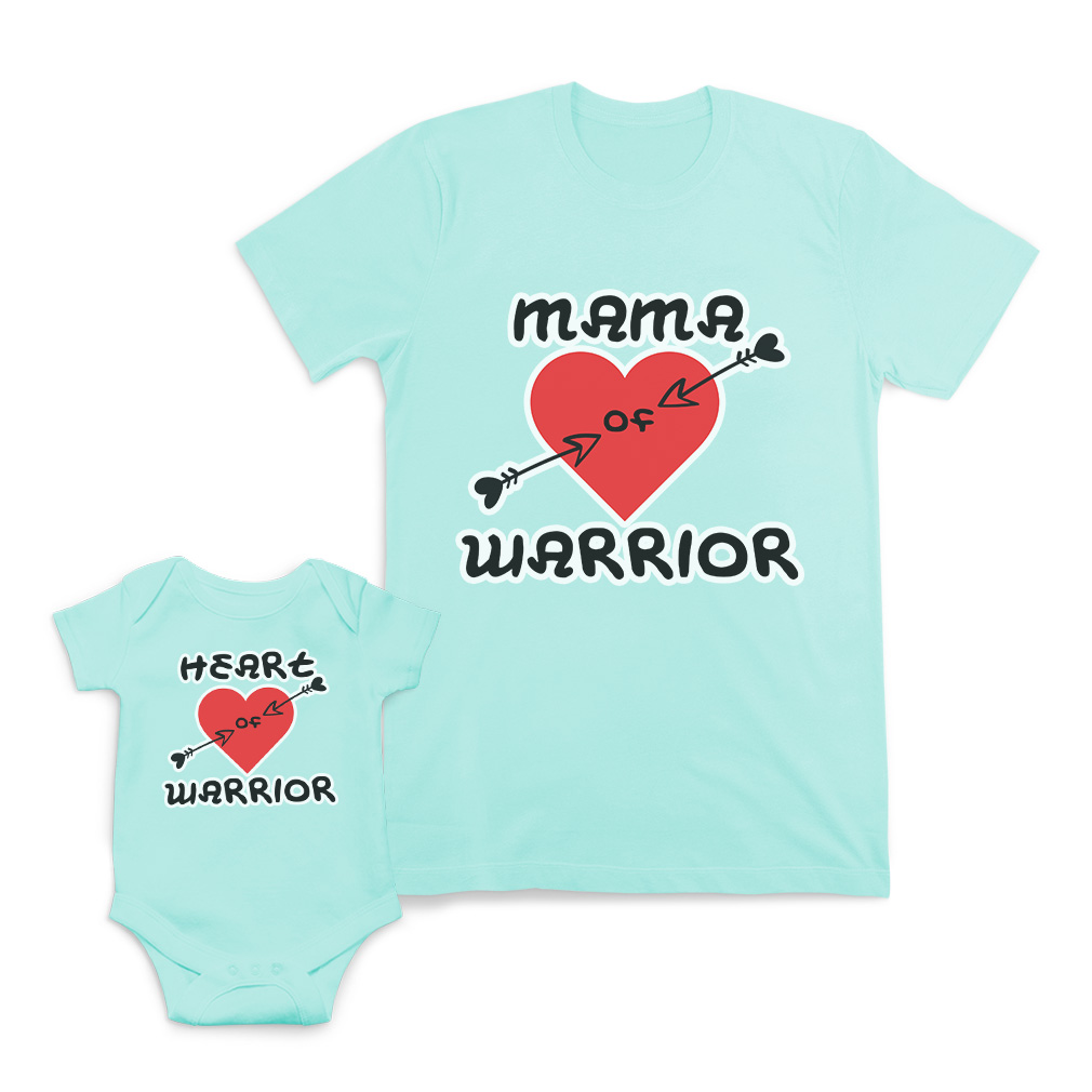 Mom and Baby Matching Outfits Mama Heart of Warrior Heart Arrow Match Clothes - Picture 7 of 9