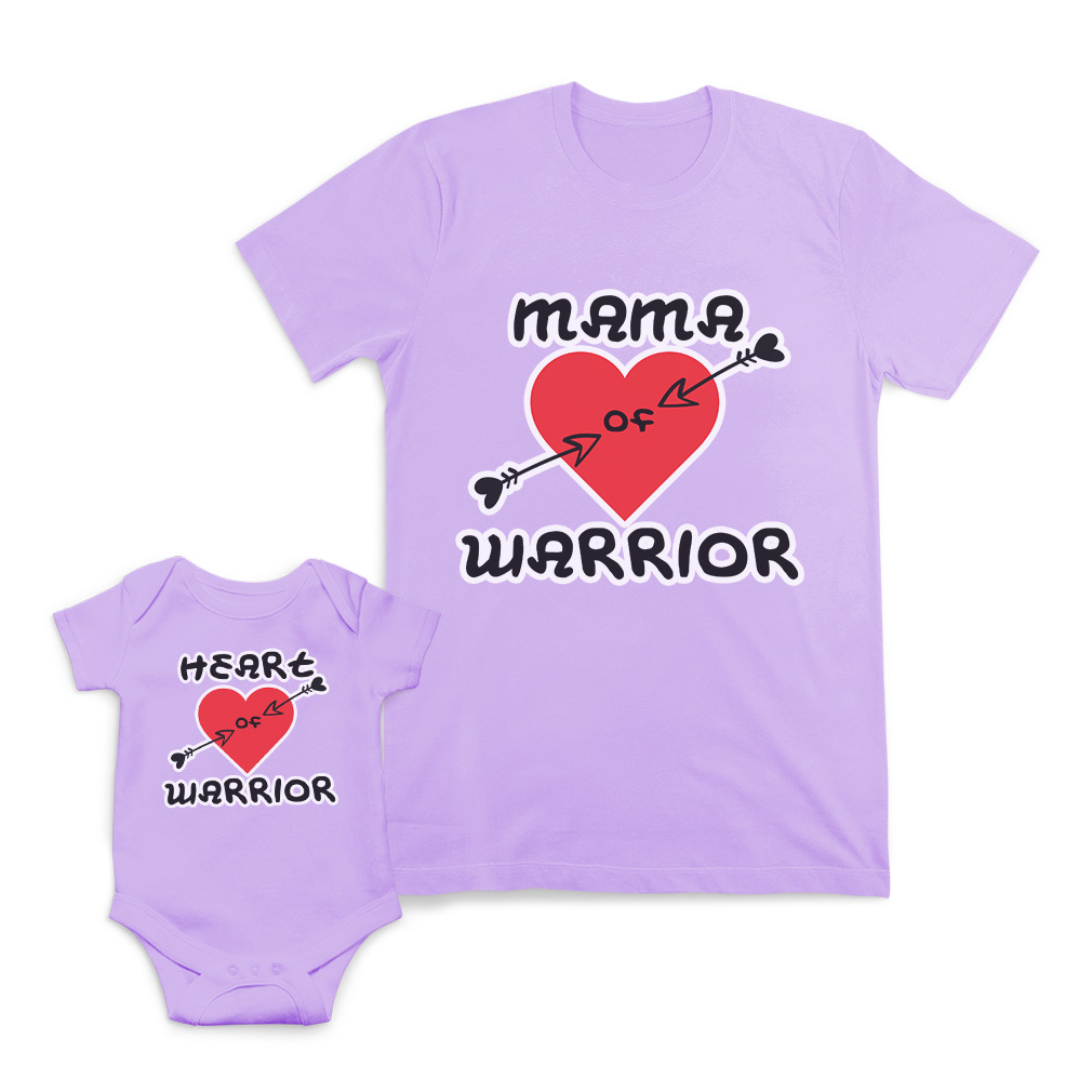 Mom and Baby Matching Outfits Mama Heart of Warrior Heart Arrow Match Clothes - Picture 8 of 9