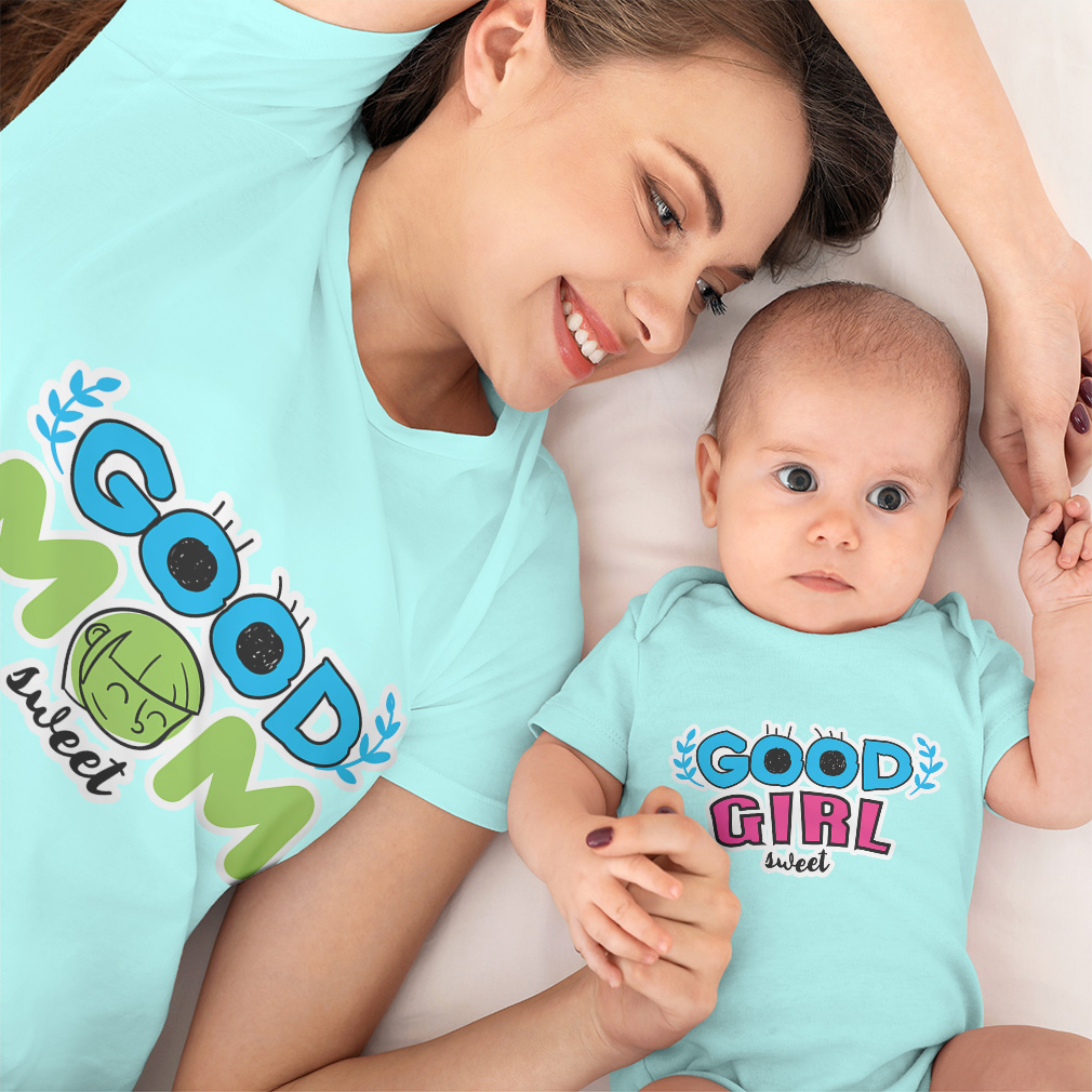 Mom Mom and Baby Matching Outfits Good Mom Girl Sweet Eyes Leaves Match Clothes - Picture 2 of 9