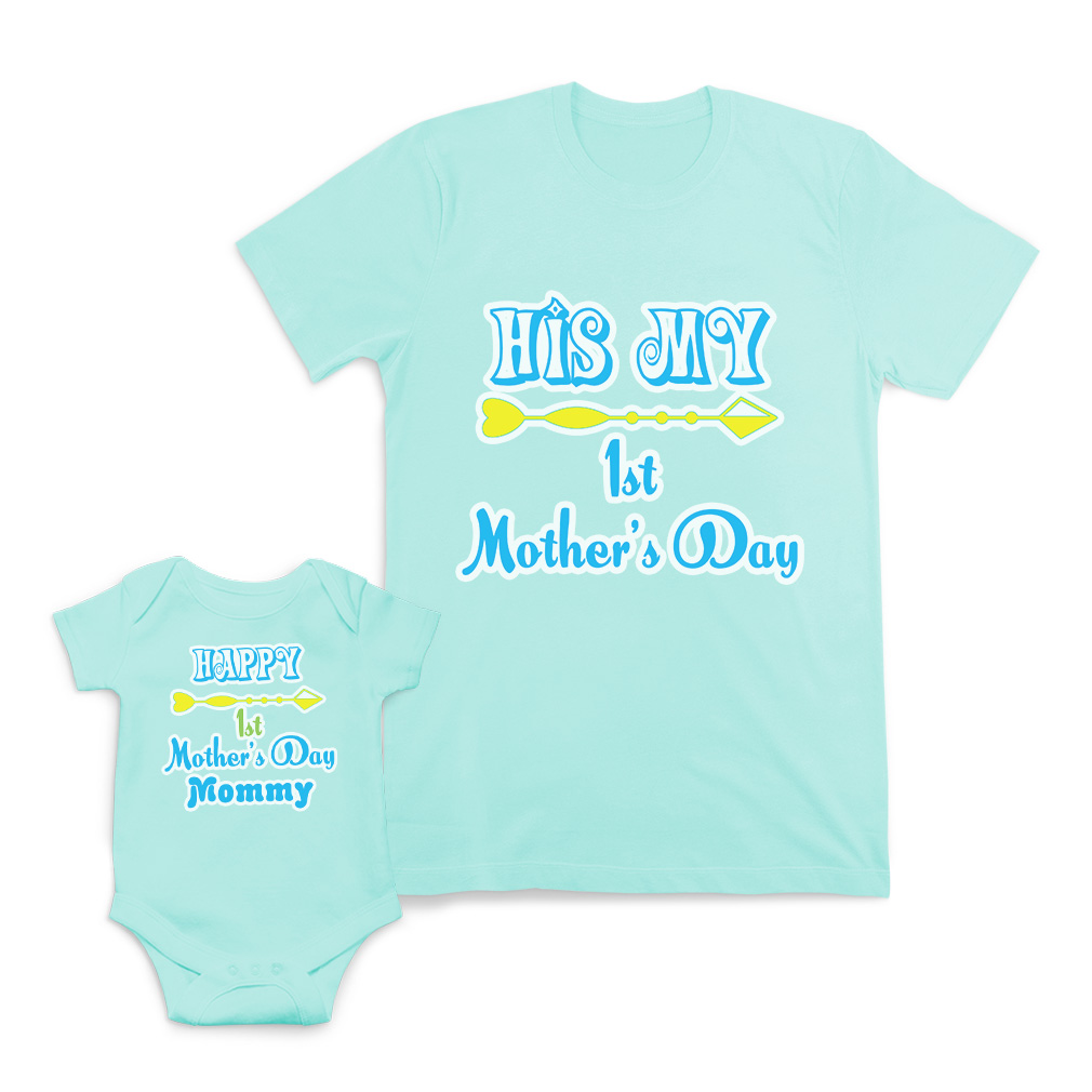 Mom and Baby Matching Outfits His My First Mother Day Arrow Happy Mommy Arrow - Picture 7 of 9