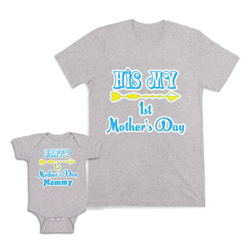 Mom and Baby Matching Outfits His My First Mother Day Arrow Happy Mommy Arrow - Picture 9 of 9